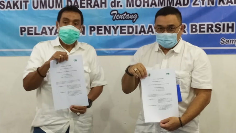 Air Kerap Mati, RSUD dr Mohammad Zyn Tanda Tangani MoU Bersama PDAM Trunojoyo Sampang